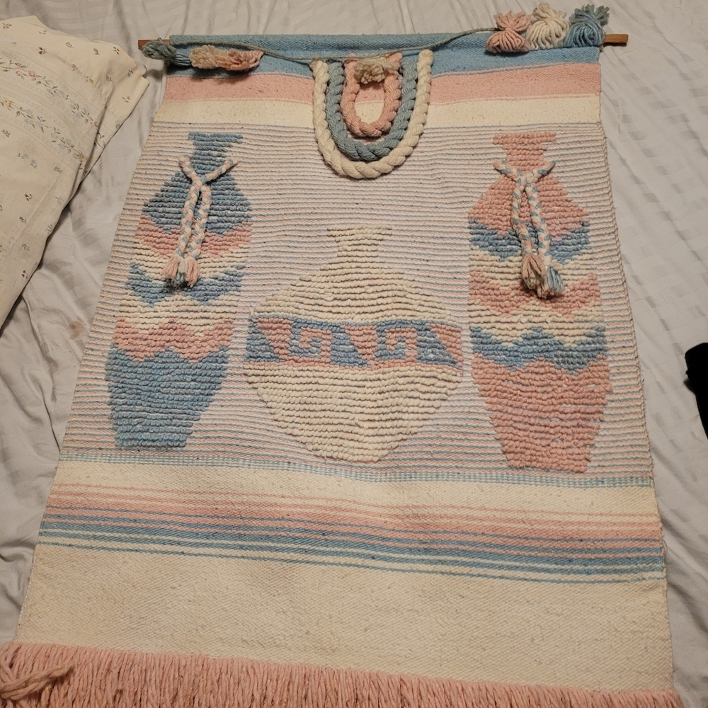 Large Vintage Mexican Jugs Wall Hanging Tapestry Vintage 80’s Arizona